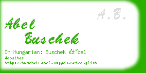 abel buschek business card